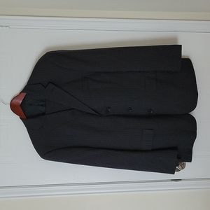 Comfort Fit Men's Gray Wool Pinstripe Suit Set- Size 44R